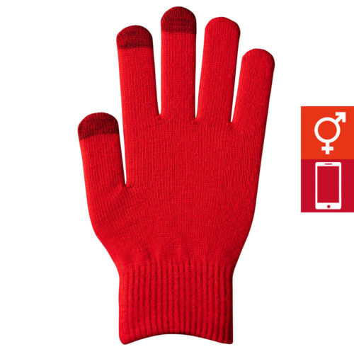スマートカラー手袋 赤（男女兼用）