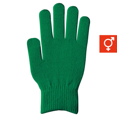 ダブルリブ手袋 緑（男女兼用）