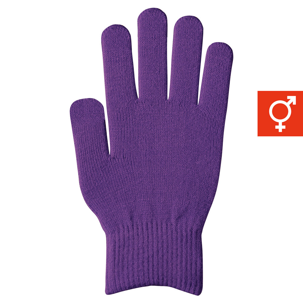 ダブルリブ手袋 紫（男女兼用）